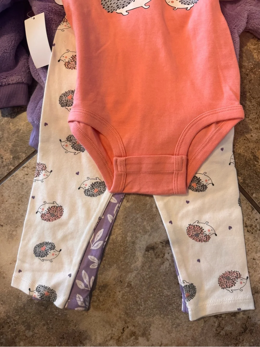 NWT Pekkle Infant 4-Piece Plush Outfit Set Baby Toddler Girl Size 12 Months